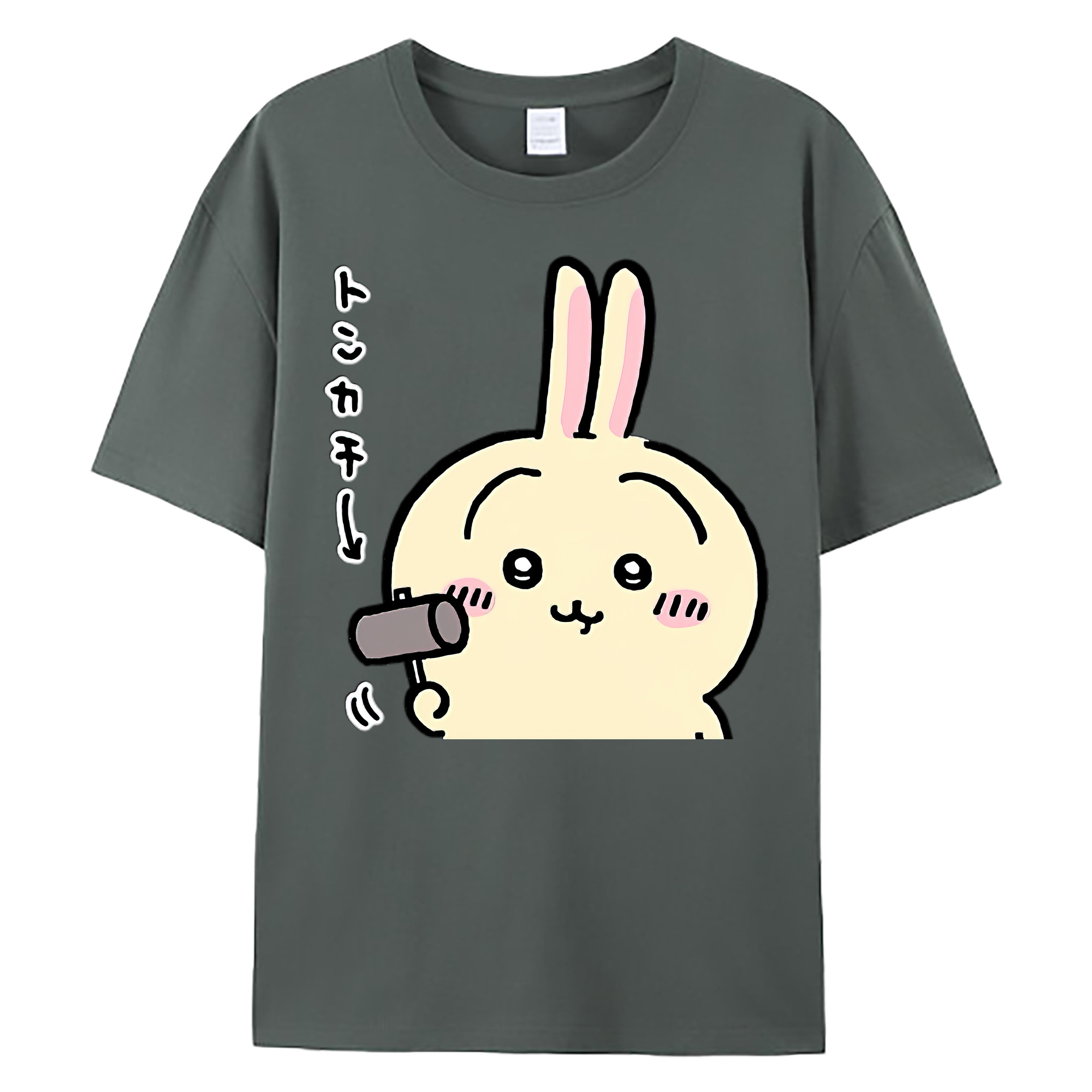 （画像用） ちいかわ うさぎ Chii-kawa usagi 綿100％ メンズ半袖Tシャツ｜肌触りやわらか＆通気性